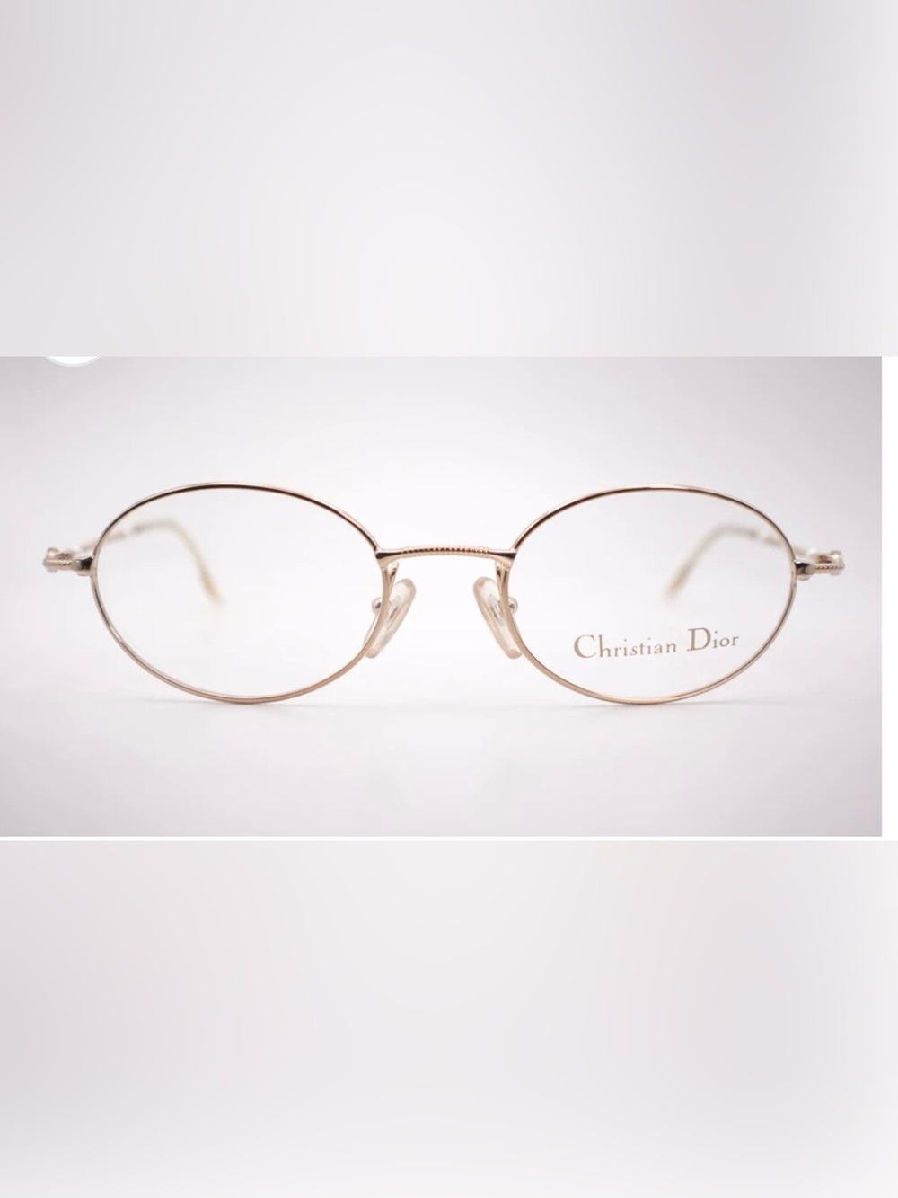 CHRISTIAN DIOR VTG NWOT Pearl Bead Bronze Oval 49x19z135 Classic Eyeglass Frame - Picture 16 of 16